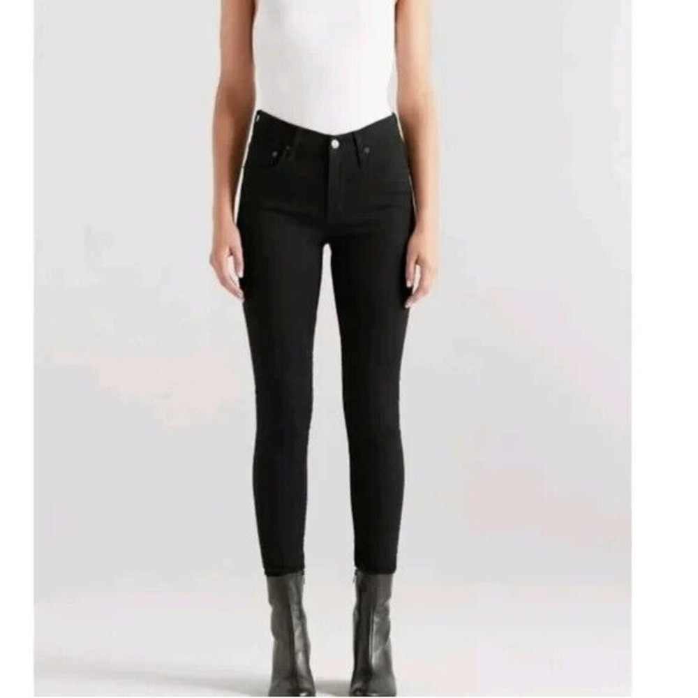 EDWIN PIXIE MID RISE SKINNY JEANS Women's Size 33 BLACK